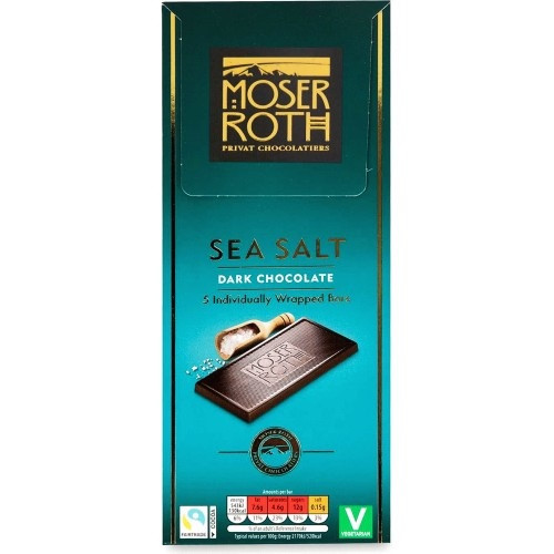 Шоколад Чорний Moser Roth Dark Chocolate Sea Salt Морська Сіль 125 г Німеччина