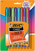 Набор шариковых ручек 24 шт. BIC Cristal Xtra Bold Цветные масляные 1.6 мм (MSBAPP241-A-AST)