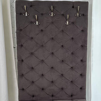 Настінна вішалка-панно Парма-1 160х70 см велюр коричневий 1-0-0