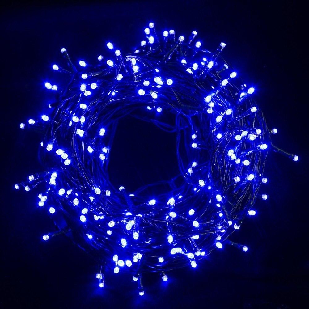 Гірлянда світлодіодна нитка 28 м синя 400 LED гірлянда на ялинку, для дому (чорний провід) 