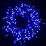 Гірлянда світлодіодна нитка 32 м синя 500 LED гірлянда на ялинку, для дому (чорний провід)   Гірлянда заряджена на радість та свят, фото 3