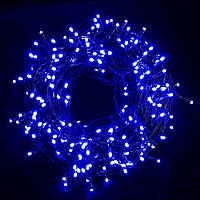 Гірлянда світлодіодна нитка 28 м синя 400 LED гірлянда на ялинку, для дому (чорний провід) ​​​​​​​