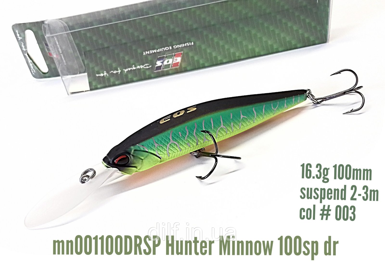 Воблер EOS Hunter minnow 100sp вес 16.3g заглиблення 2-3м (колір 003), фото 1