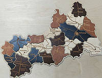 Дерев'яна Багатошарова мапа Черкаської області
