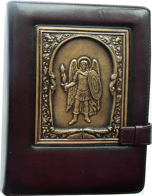 Оригінальний щоденник зі шкіряним тисненням "Архангел Михайло", фото 1