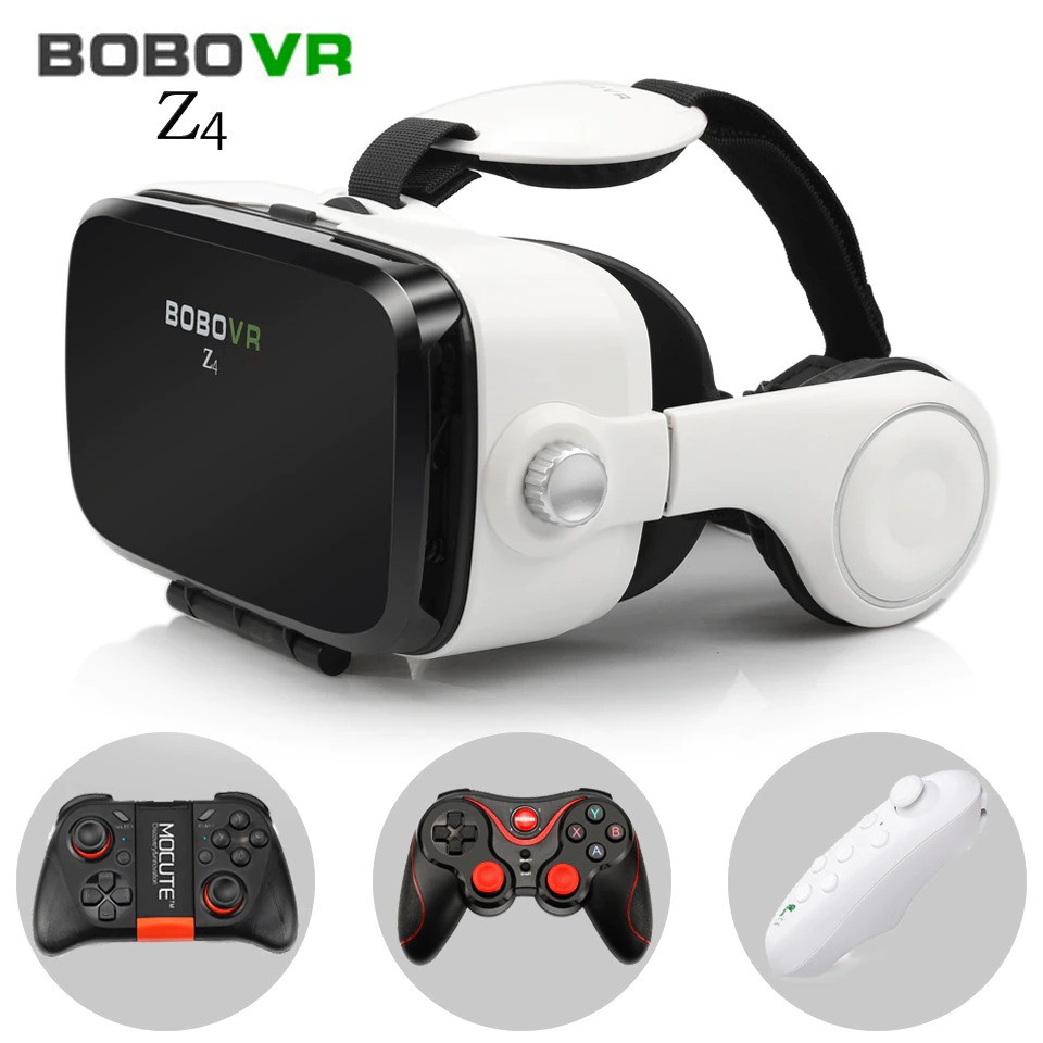 3D Очки с наушниками, пультом для смартфона Bobo VR Z4 Виртуальные очки с джойстиком APL - фото 1 - id-p2020826152