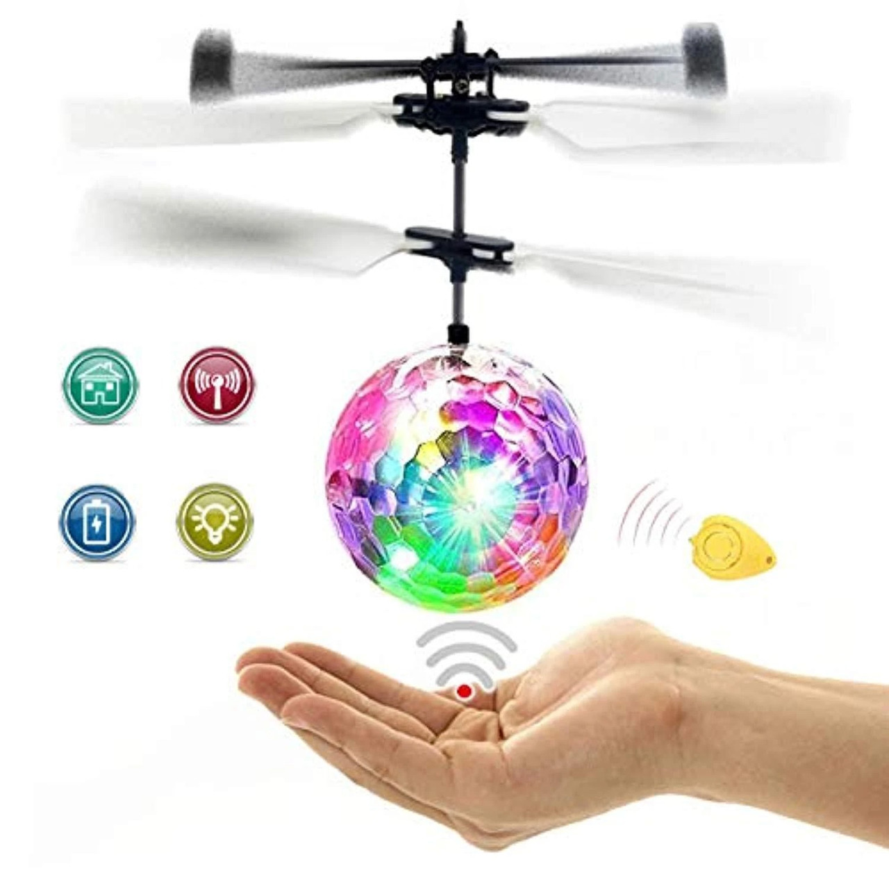 Индукционная сенсорная игрушка летит от руки Летающая игрушка Интерактивный светящийся летающий шар APL - фото 6 - id-p2020826175