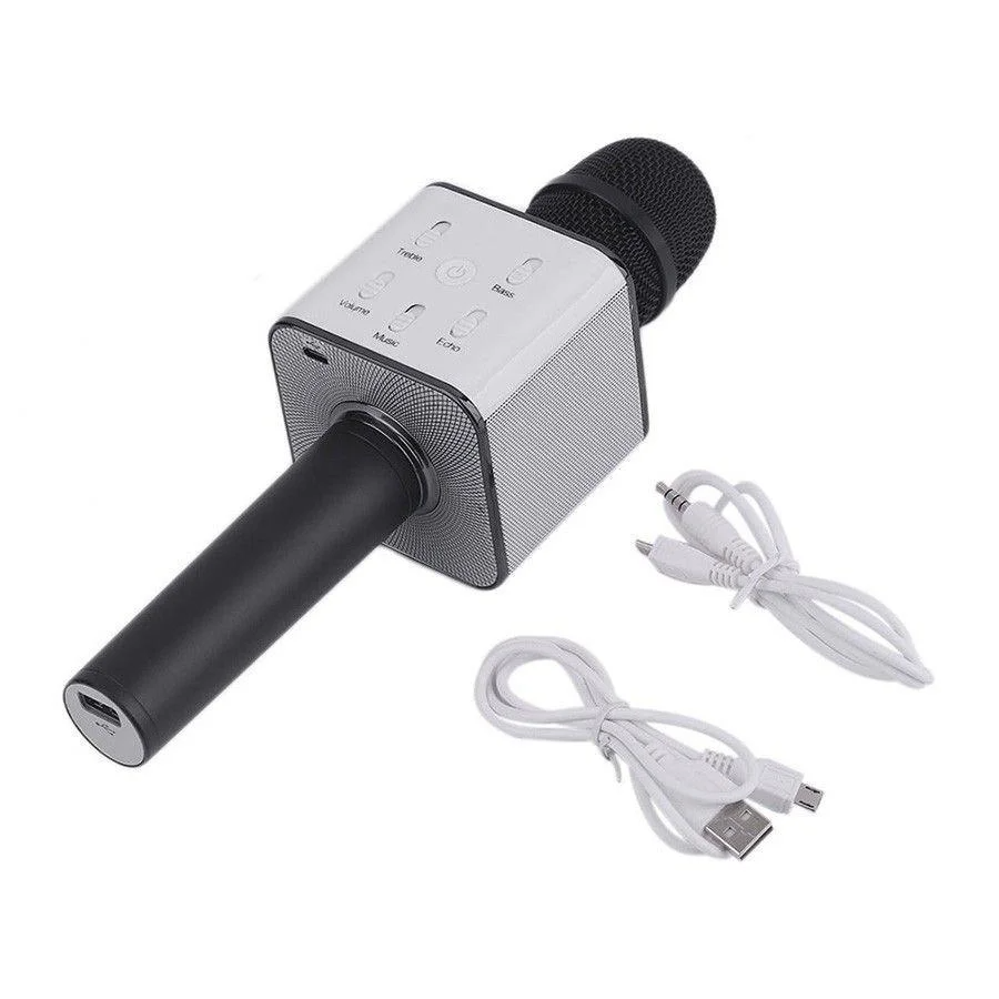 Детский Беспроводной микрофон караоке Q7 USB функцией изменения голоса в чехле APL - фото 7 - id-p2020826177