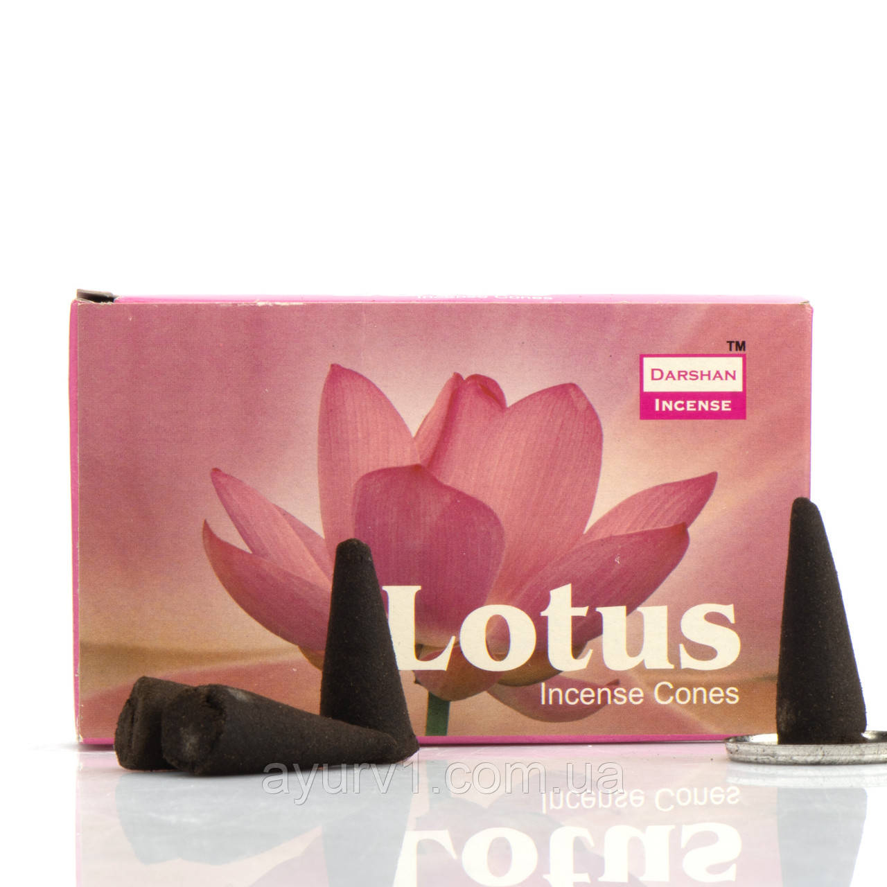 Ароматичні конуси Лотос виробництво, Даршан, Darshan, Lotus Індія, 10 шт.