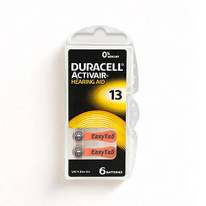 Батарейки ZA-13 (PR48) Duracell (6шт.)