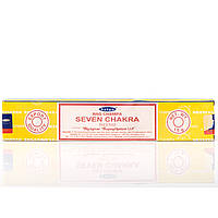 Аромапалочки Благовония индийские Сем Чакр Satya Nagchampa Seven Chakra Incense Sticks 15g