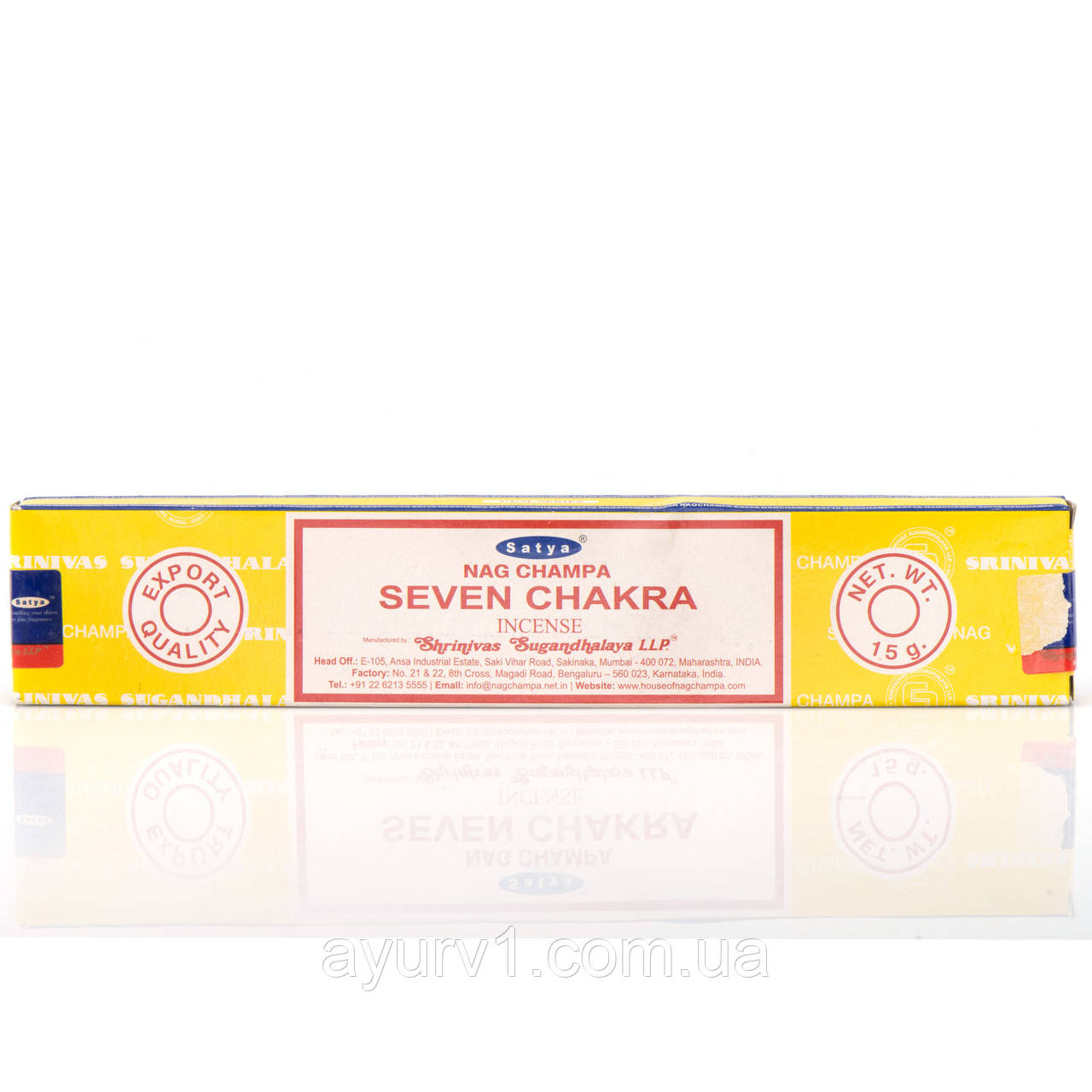 Аромапалочки Пахощі індійські Семі Чакр Satya Nagchampa Seven Chakra Incense Sticks 15g
