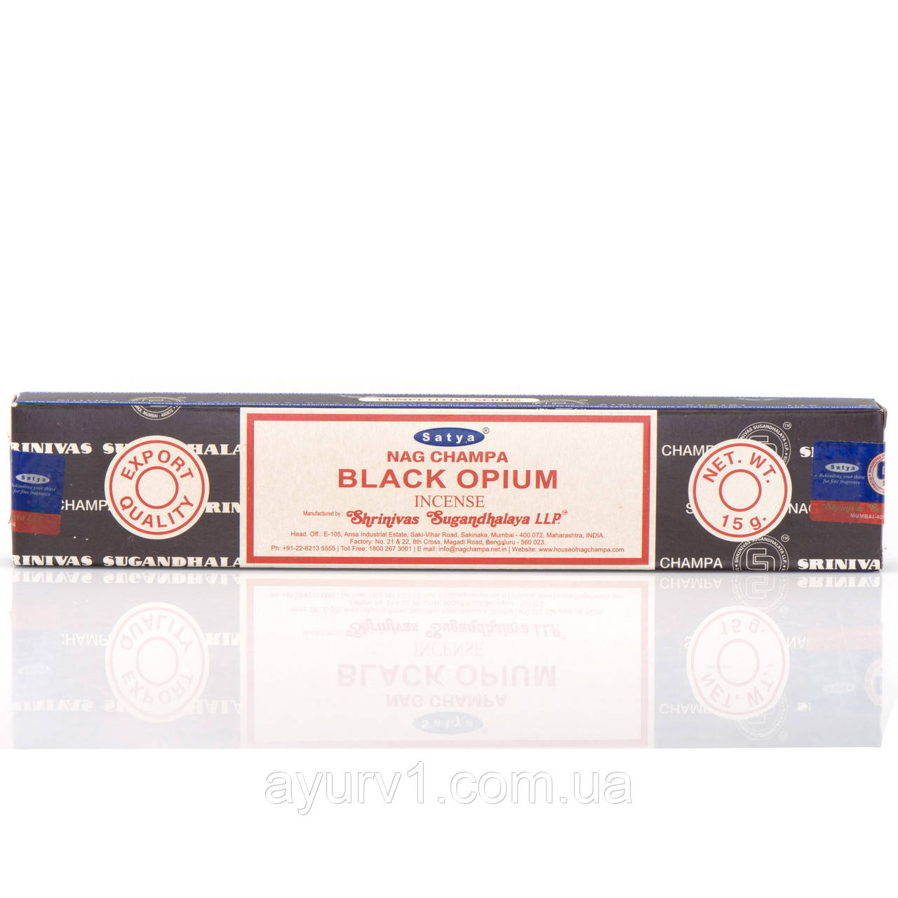 Аромапалочки Індійські пахощі Чорний опіум Black opium incense Satya 15g