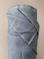 Серо-голубая льняная ткань для пошива постельного белья, ширина 260 см, цвет 1681