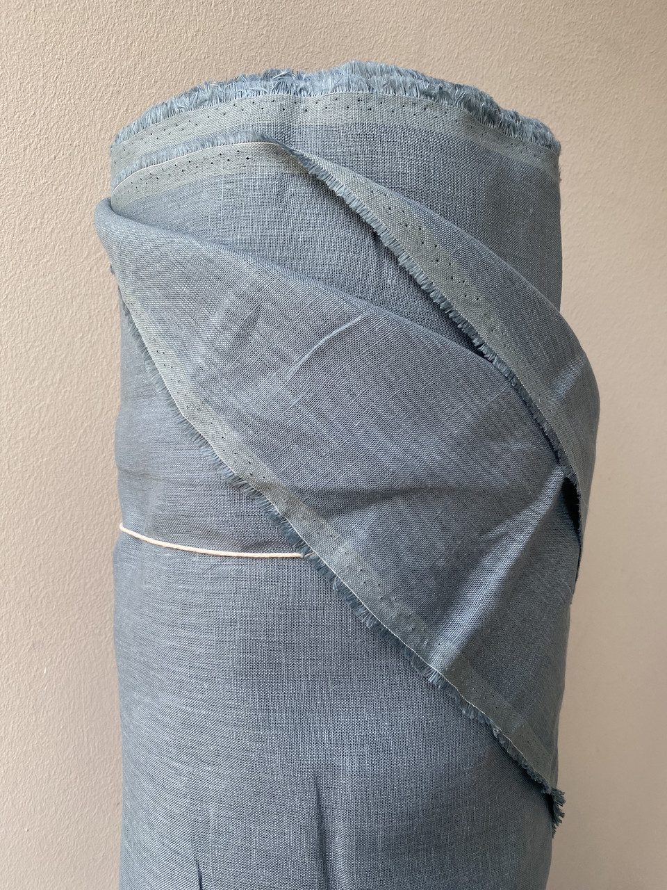 Сіро-блакитна лляна тканина для пошиття постільної білизни, ширина 260, колір 1681