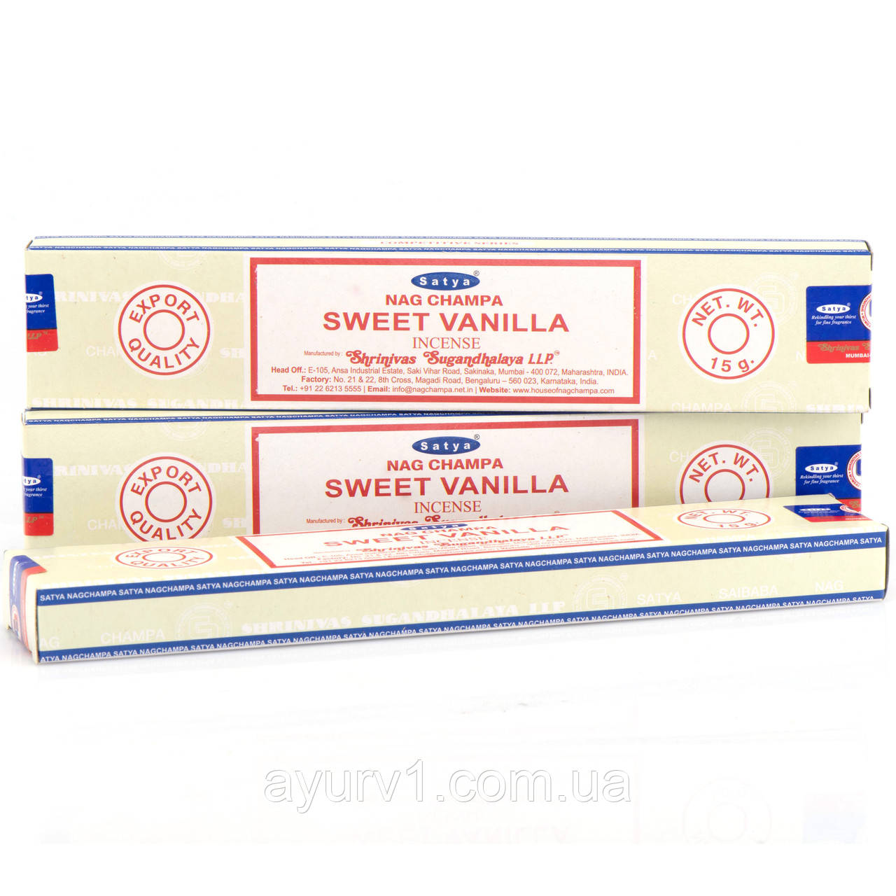 Аромапалочки Пахощі пилкові Солодка Ваніль Satya Sweet Vanilla 15g