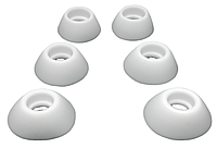 Амбушюри силіконові насадки для вакуумних навушників та гарнітур овальні, 3 пари, розмір S/M/L білі