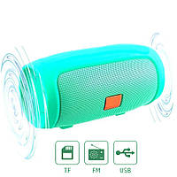 Портативная беспроводная колонка Bluetooth переносная стерео колонка бумбокс FM-MP3 Бирюзовая INF