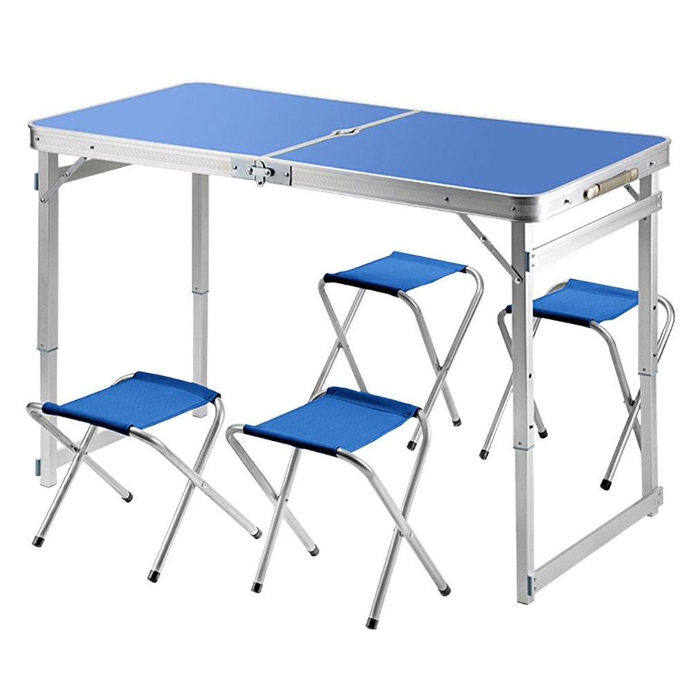 Туристический стол для пикника усиленный складной стол и 4 стула Синий+Палатка APL - фото 4 - id-p2020845442