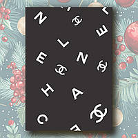Стильный брендовый недатированный ежедневник Chanel А5 чёрный принт буквы, деловой блокнот 208страниц