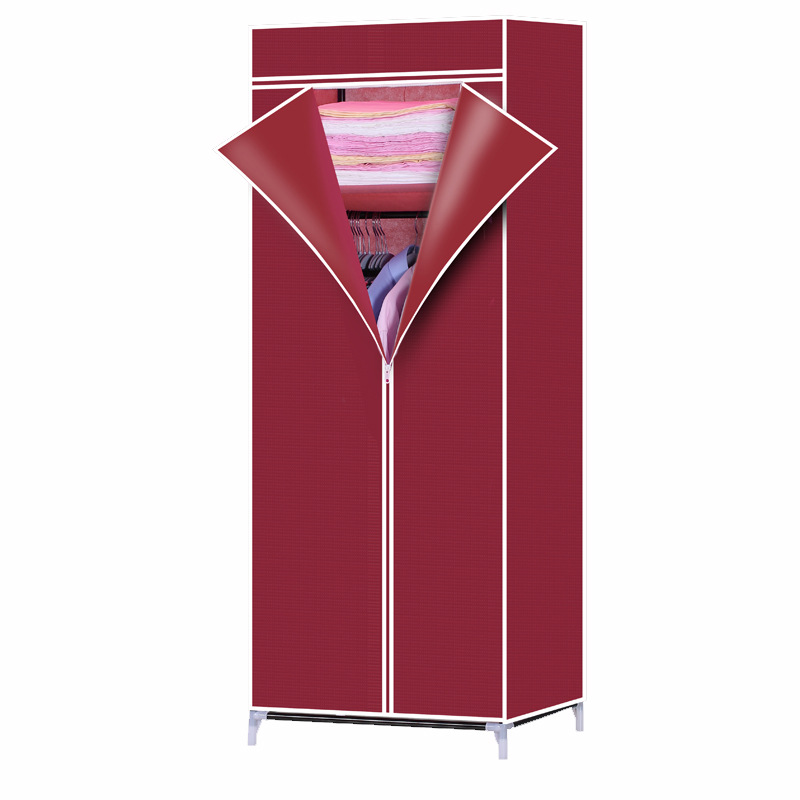 Складной тканевый шкаф текстильный раскладной HCX 9972 Каркасный шкаф для одежды 75/45/145 Бордовый APL - фото 2 - id-p2020845501