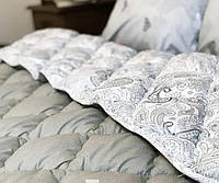 Одеяло зимнее теплое 150х210 ОДА холлофайбер ткань микрофибра серое