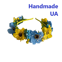 Обруч, віночок з жовто блакитними квіточками Handmade
