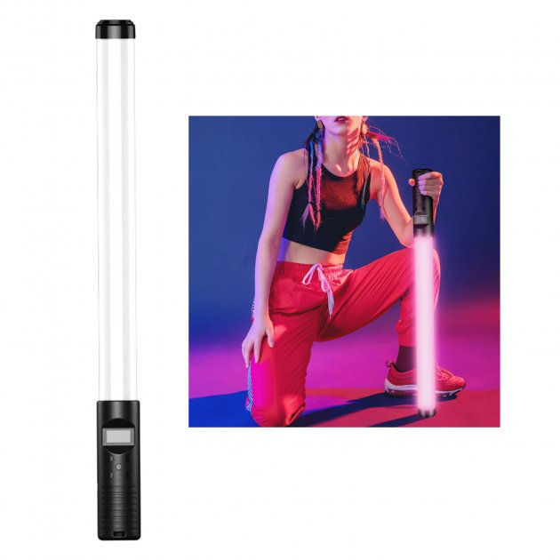 Селфи LED RGB лампа-жезл осветитель для съемки Rainbow Stick Light 50 см с пультом+штатив 2м APL - фото 5 - id-p2020845623
