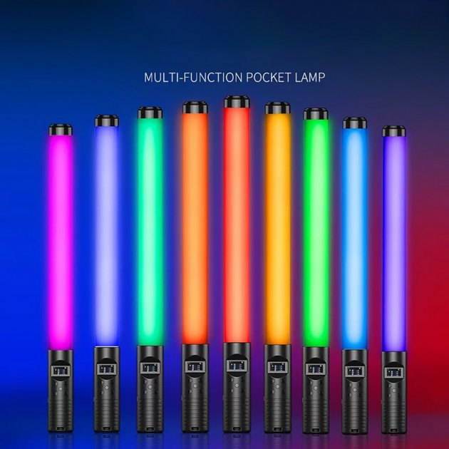 Селфи LED RGB лампа-жезл осветитель для съемки Rainbow Stick Light 50 см с пультом+штатив 2м APL - фото 10 - id-p2020845623