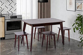 Стіл прямокутний обідній розкладний з масиву бука Модерн Мікс меблі, колір венге