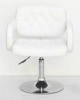 Крісло з підлокітниками Gor CH-Base поворотне з регулюванням висоти, на круглій хромованій опорі, оббивка, фото 4