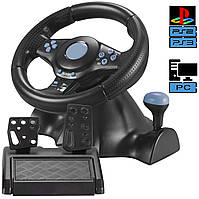 Ігровий кермо для 3в1 PS3\PS\Vibration PC Steering wheel, кермо для пк з педалями і коробкою передач UKG