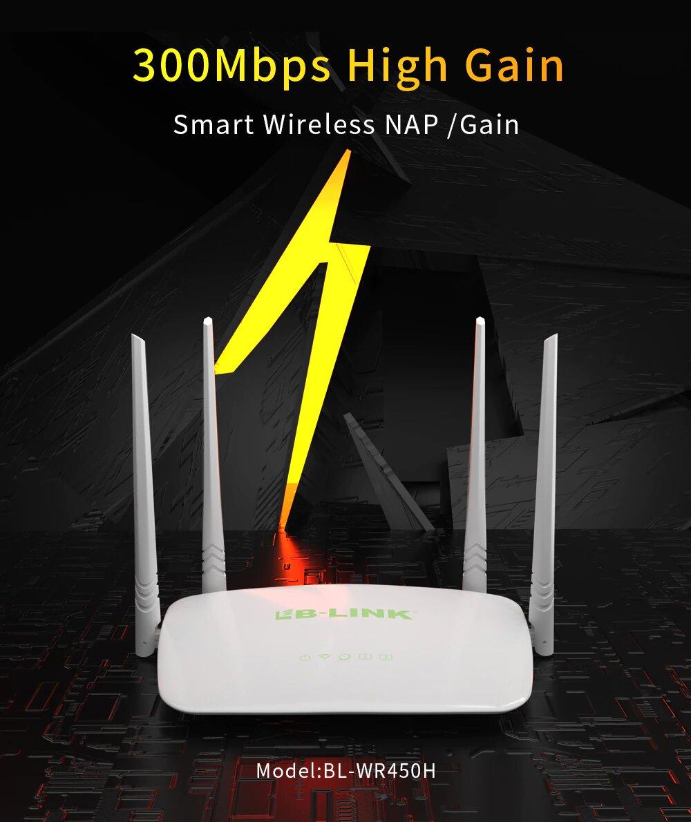 Роутер маршрутизатор LB-Link WiFi 2LAN+1WAN 802.11g/n, 2.4GHz 300Mbps 4*5dBi 4 усиленные антенны APL - фото 2 - id-p2020861566