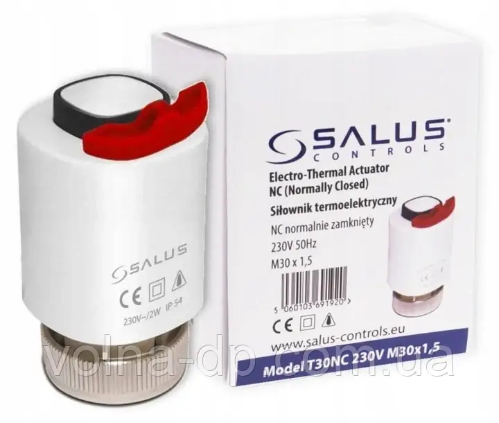 Сервопривід термоэлектр. SALUS T30NC 230V M30x1,5, фото 1