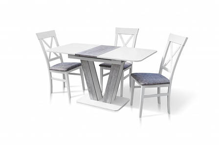 Стіл обідній розкладний Крафт Мікс меблі, колір білий / урбан лайт, фото 2