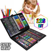 Детский художественный набор для рисования Mega Art Kit 228 шт в чемоданчике: мелки краски карандаши APL