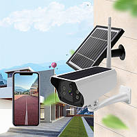 Уличная Wi-Fi IP камера видеонаблюдения с солнечной батареей и аккумулятором 2Мп с Sim 4G APL