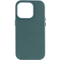 Кожаный чехол Leather Case with MagSafe для iPhone 14 Plus Pine Green