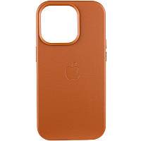 Кожаный чехол Leather Case with MagSafe для iPhone 14 Plus Saddle Brown