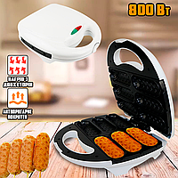 Вфельница-сосисочница DOMOTEC 888KB аппарат для приготовления хотдогов, корн-догов, на 6 порций 800Вт APL