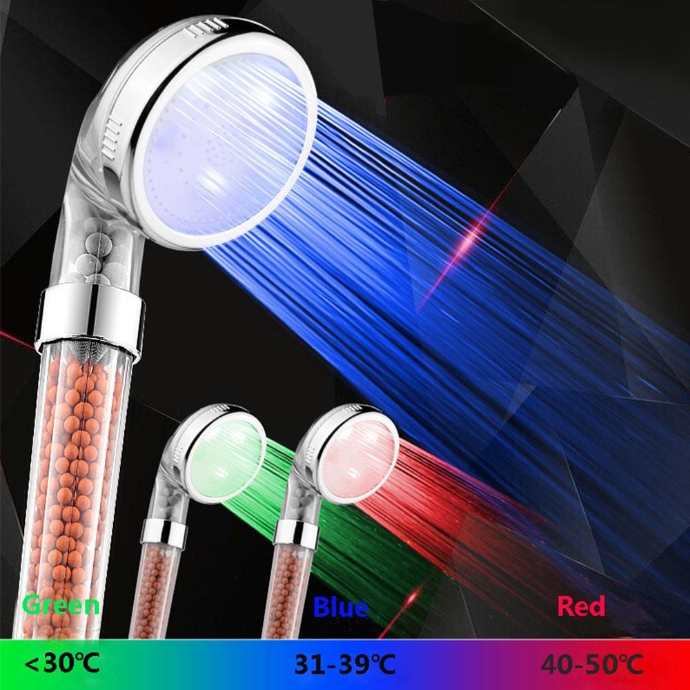 Водосберегающая Лейка для душа LED подсветкой Турмалиновая Насадка для душа с фильтром и 3 режимами APL - фото 9 - id-p2020840806