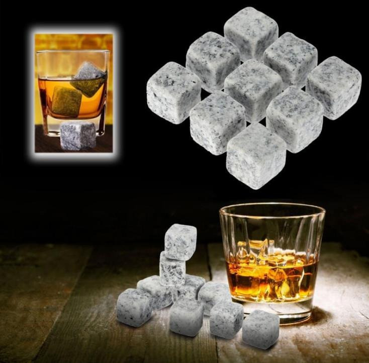 Камни для виски охлаждающие Aura Whiskey Stones MINI Набор из 9 штук 2х2 см Серый APL - фото 2 - id-p2020864398