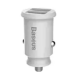 Автомобільний адаптер для телефона Baseus Grain CCALL-ML02 White (2xUSB 3.1A Small Rice адаптер), фото 2