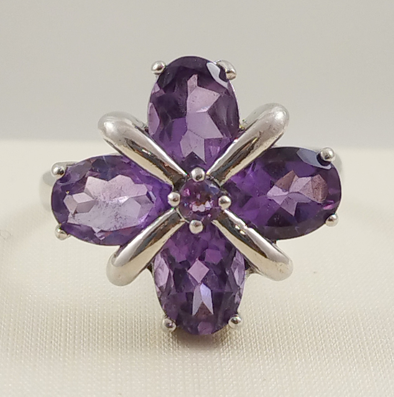 Каблучка срібна з аметистом R-341, фото 1