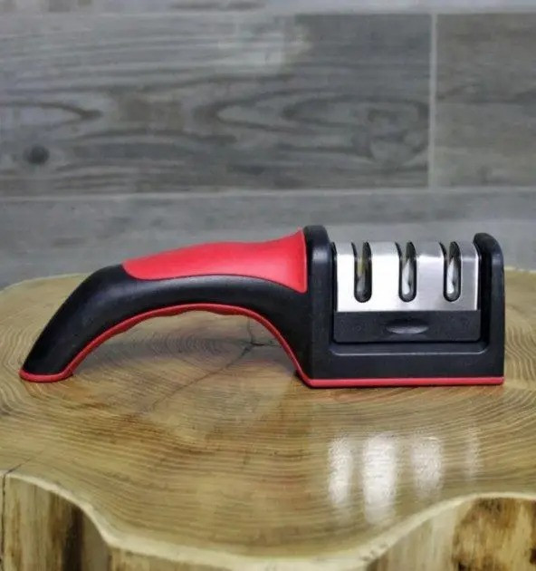 Настольная точилка для ножей Chief Knife Sharpener кухонная, на три уровня заточки, угол 20°, с ручкой APL - фото 2 - id-p2020864516