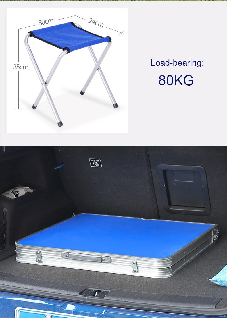 Складной туристический стол усиленный для кемпинга рыбалки в чемодане Синий+Зонт+мангал раскладной APL - фото 4 - id-p2020840972
