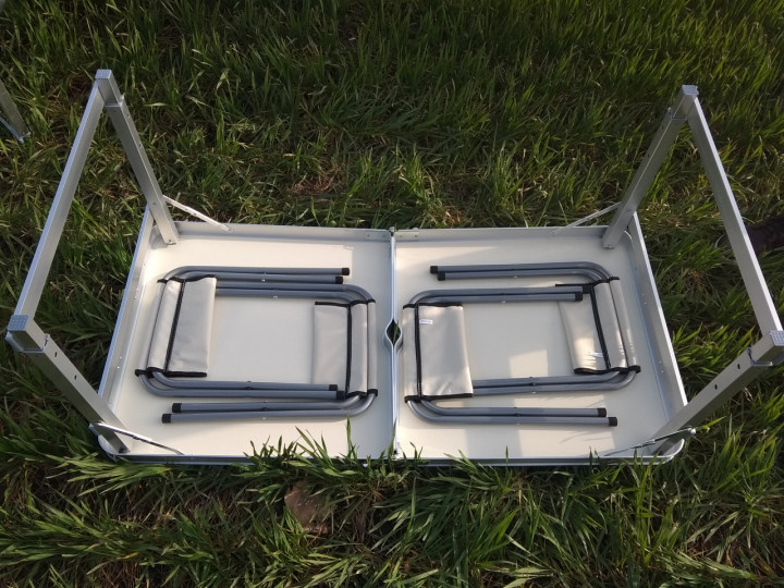 Стол для пикника усиленный туристический раскладной стол-чемодан на природу зеленый+Кемпинговый фонарь APL - фото 5 - id-p2020840974