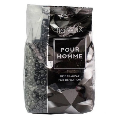 Іск для депіляції в гранулах 1000г "ItalWax" For Men Чорний (віск для воскоплаву) плівковий віск
