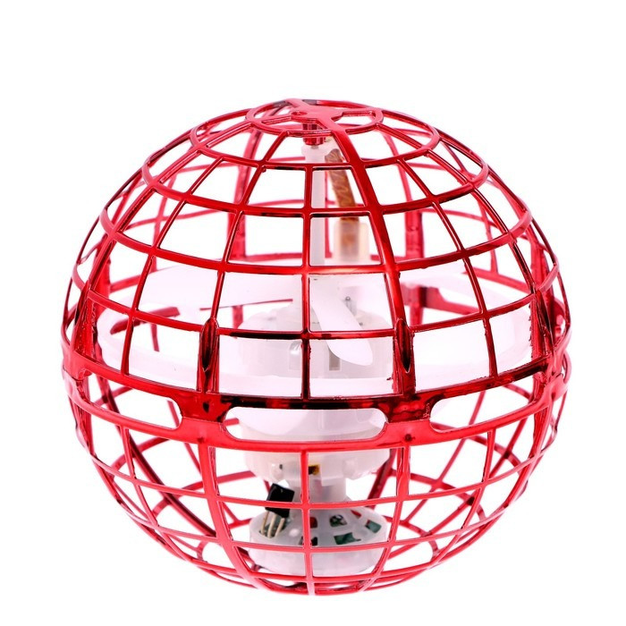 Летающий шар спиннер AToys Spinner-Drone 95 мм, левитирующий бумеранг с LED подсветкой Красный APL - фото 10 - id-p2020872053