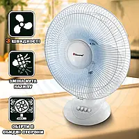 Вентилятор настольный DOMOTEC Fan 16-43см диаметр, поворотный, мощный, 3 скорости Белый APL